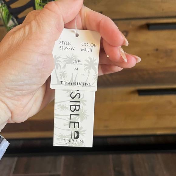 NEW! Tini Bikini 👙 Print + Navy. Top only - Picture 6 of 8